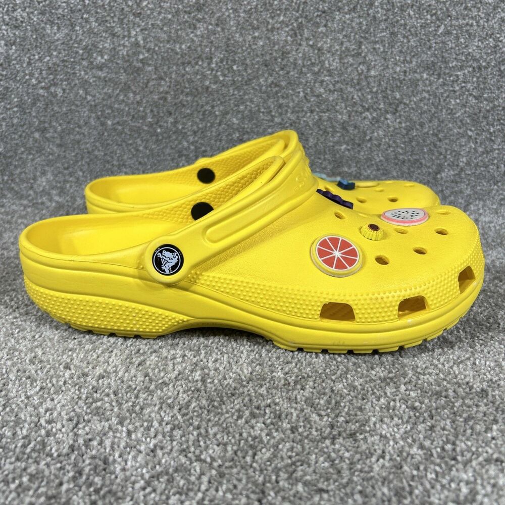 CROCS Classic Clogs Yellow Sandals Unisex Size Women's 11 Men's 9